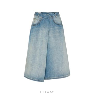 메종 마르지엘라 랩 미디 스커트 S51ME0066M30034962 B0192313293