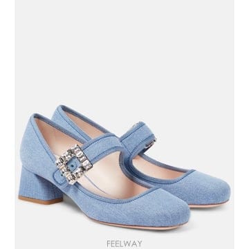 국내출고 로저비비에 Tres Vivier Strass Buckle Babies 메리 제인 펌프스