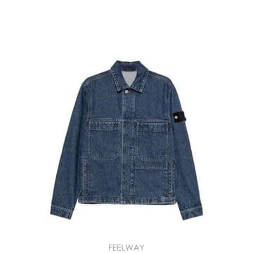 스톤 아일랜드 인디고 GRAINY 워시 바이커 자켓 L2S14410 B0172314160