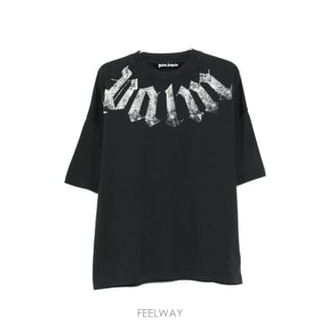 팜 엔젤스 빅 넥 로고 티셔츠 PAMAA003JR0011003 B0192313387