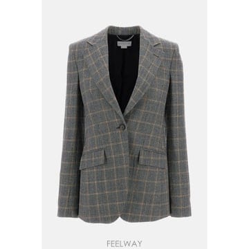 26 F/W 스텔라 맥카트니 싱글 브레스티드 체크 블레이저 65020 B0032304883