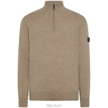 페트레이 하프지퍼 스웨터 인 야크 울 PEU5633990122054 B0192313813
