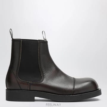 26 F/W MM6 메종 마르지엘라 브라운 첼시 부츠 인 브러쉬 레더 B0052315020