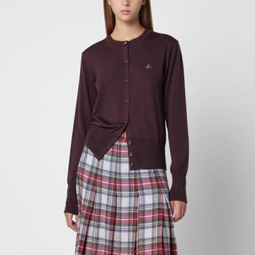 26 F/W 비비안 웨스트우드 다크 브라운 ORB 로고 가디건 180 B0052315233