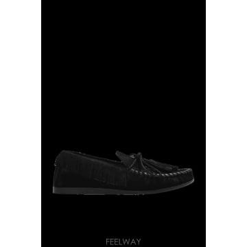 26SS 이자벨 마랑 Fitza 블랙 로퍼 with 프린지 디테일 앤 프론트 보우 in Suede 워먼 MC