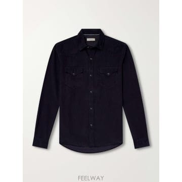 26 FW CANALI 네이비 코튼 코듀로이 셔츠 TP581584710