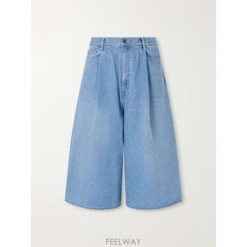 26 FW 캐피탈 블루 와이드 플리츠 데님 쇼츠 TP581561127