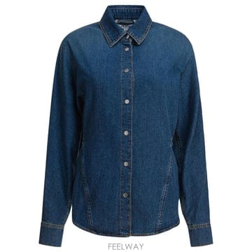 [V90]알라이아 AA9C0988D004B505 여성 셔츠 남방 블라우스 Denim shirt