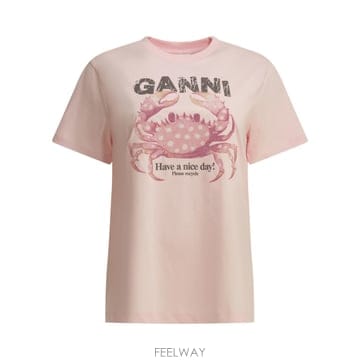 [V90]가니 A1050197868 여성 티셔츠 긴팔 반팔 Crab crewneck T shirt