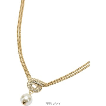 Ferragamo [V90]��󰡸� 0776608 ���� �־� ����� �Ͱ��� ���� Gancini necklace with pe[V90]��󰡸� 0776608 ���� �־� ����� �Ͱ��� ���� G
