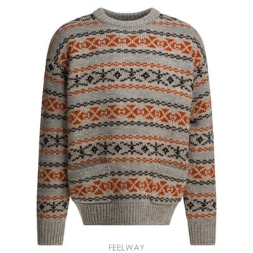 [V90]KAPITAL K2509KN025ORANGE 남성 니트 스웨터 가디건 Yellowknife swea