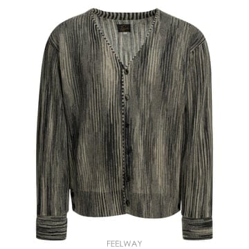 [V90]니들스 SX455C Black 남성 니트 스웨터 가디건 Striped cardigan