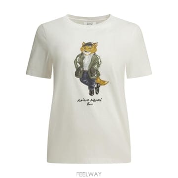 [V90]메종 키츠네 MRWJT11KJ7026P100 여성 티셔츠 긴팔 반팔 Weekend Fox Crew 