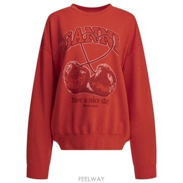 [V90]가니 A1060082472 여성 맨투맨 후드 스셔츠 후드집업 Cherries crewneck sw
