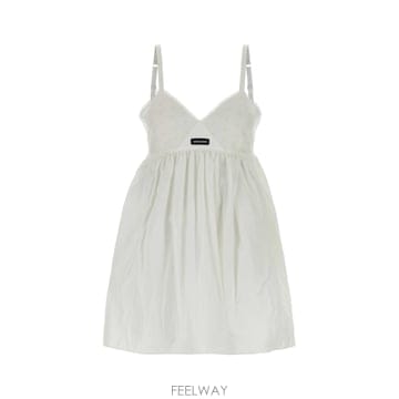 Miu Miu [X45]�̿�̿� MF6417SOOO196J F0009 ���� ���ǽ� �� �̵� �̴� �巹�� White cott[X45]�̿�̿� MF6417SOOO196J F0009 ���� ���ǽ� �� �̵�