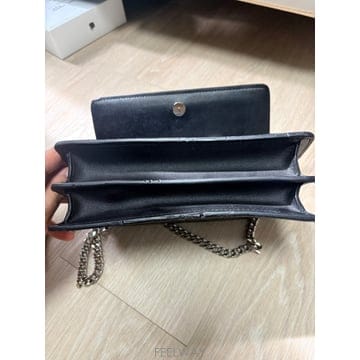 생로랑 모노그램 선셋백 미디움 은장 블랙
