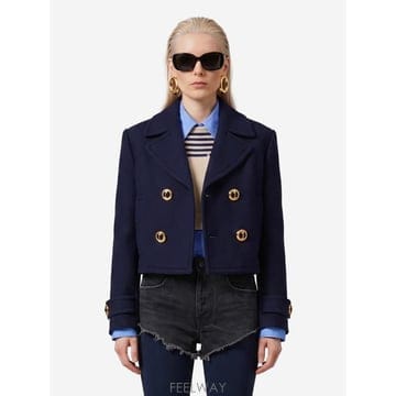 26FW 발렌시아가 크롭 네이비 피코트 [M] A002D7 TUU16 8065