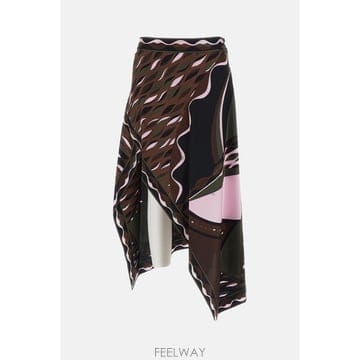 26 F/W 에밀리오 푸치 실크 트윌 스카프 맥시 스커트 6URW16 B0032305623