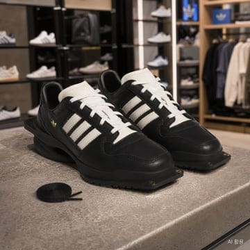 아디다스 포럼 큐비즘 SQ 일본스타일 스니커즈 코어 블랙 크림 화이트 골드 JP9073