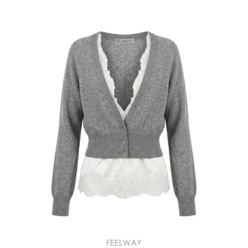 26 FW 에르마노설비노 레이스 트리밍 레이어드 가디건 D492N300APPYU TP456186138