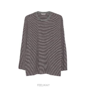 AURALEE �׶�����Ÿ �ؿ� ���� ���� WOOL STRIPED Ƽ���� A26AP01BTGRAYSTRIPE�׶�����Ÿ �ؿ� ���� ���� WOOL STRIPED Ƽ���� A26AP0