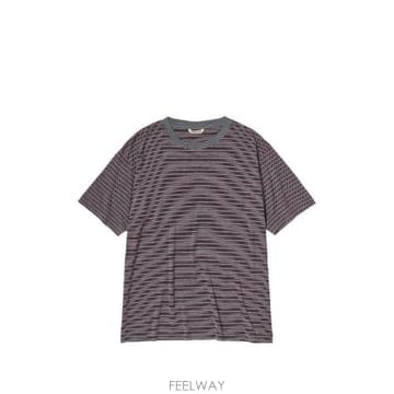 AURALEE �׶�����Ÿ �ؿ� ���� ���� WOOL STRIPED Ƽ���� A26AT02BTGRAYSTRIPE�׶�����Ÿ �ؿ� ���� ���� WOOL STRIPED Ƽ���� A26AT0
