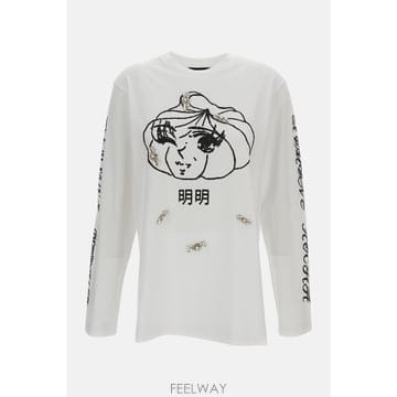 [B4] 시몬로샤 5194P61AP61BBW0569WHITEBLACK 티셔츠 탑 여성