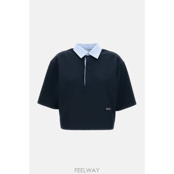 스텔라 맥카트니 크롭 폴로 티셔츠 블루