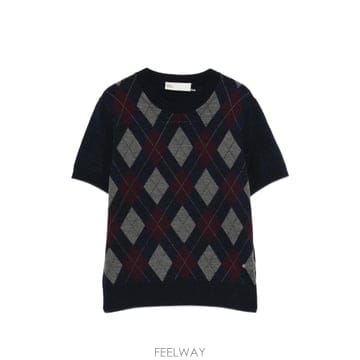 토리버치 argyle short sleeve top 12236720177416 TP725624546