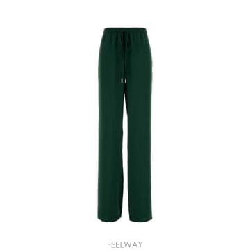 25FW 에르마노 설비노 다크 그린 폴리에스터 pant D472P310OWQ95918 TP579259391