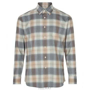 오라리 26SS 라이트브라운 슈퍼 라이트 체크 울 셔츠 A26SS01LC LIGHT BROWN CHECK