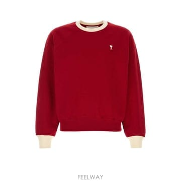 [X45]아미 USW797JE0245 A202 남성 맨투맨 스웨트셔츠 후드 Red cotton sweatsh
