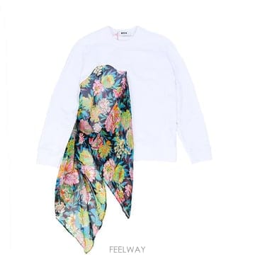 MSGM 2441MDM65Y 184298 01 스카프 패널 스웨트셔츠