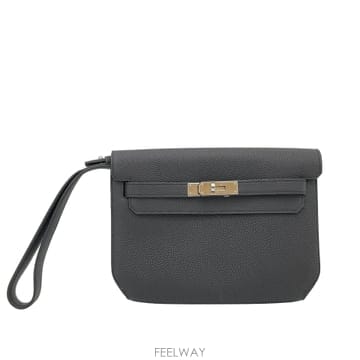 [당일발송] HERMES 에르메스 켈리 데페슈 25 클러치 파우치백 블랙