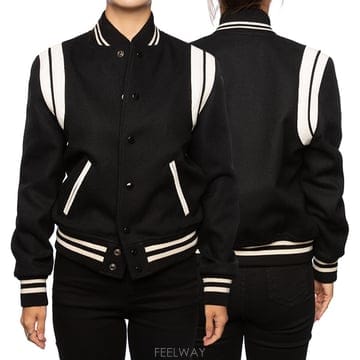 생로랑 테디 바시티 자켓 여성 376283 Y180W 1900