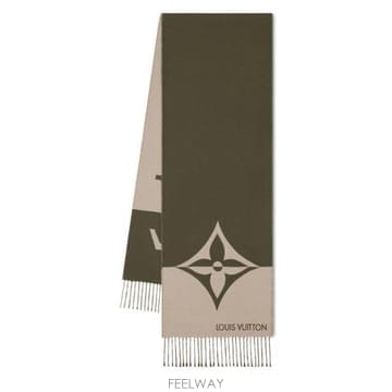 26 FW 루이비통 Graphic Dual 그래픽 듀얼 프린지드 LV 이니셜 머플러 카키