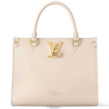 26 FW 루이비통 Lock and Go 락앤고 LV 턴락 클로저드 그레인 카프 레더 토트백