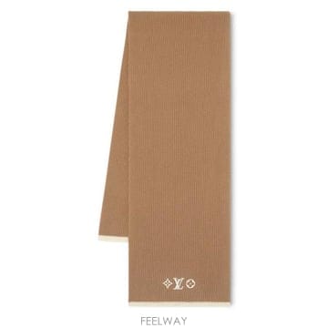 26 FW 루이비통 카멜 LV Headline 헤드라인 모노그램 플라워 엠브로이드 울 머플러
