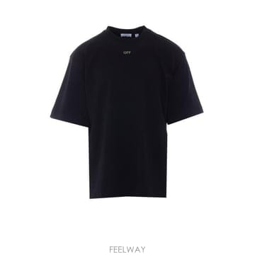 26FW 오프화이트 반팔 티셔츠 OMAA120F26JER01C 001 BLACK