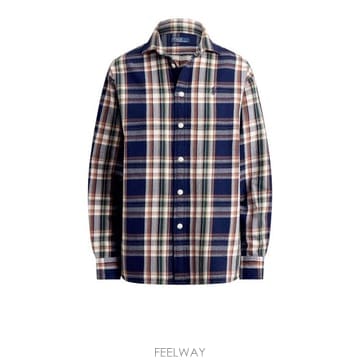 26FW 폴로 랄프로렌 셔츠 211 971515 502 NAVY ORANGE MUL