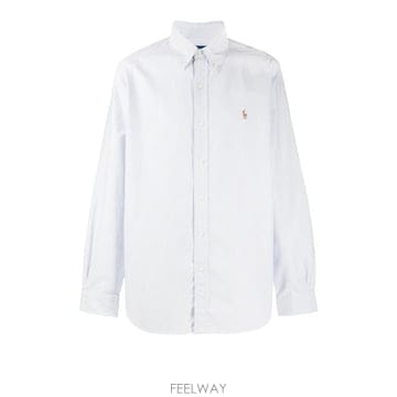 26FW 폴로 랄프로렌 컬러 포니 자수 커스텀 핏 버튼 다운 셔츠 710 792041 004 BLUE WHI