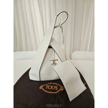 토즈 T 타임리스 호보백 라지 화이트