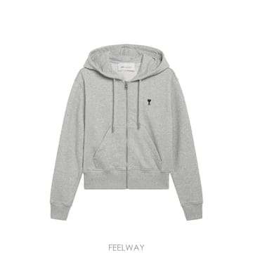 아미 라이트 그레이 아미 드 꾀흐 집업 맨투맨 인 코튼