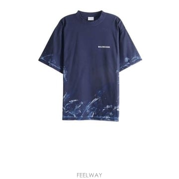 26FW 발렌시아가 반팔 티셔츠 764235 TUVJ78065 NAVY