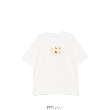 26FW 드롤드무슈 반팔 티셔츠 TS341CO002 OW BIANCO