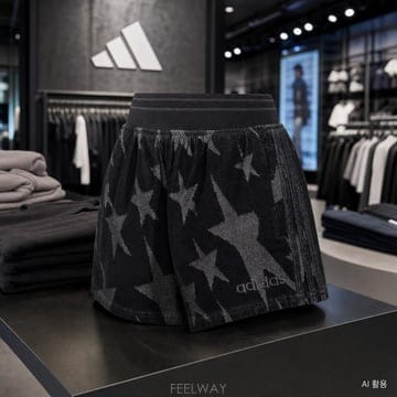 아디다스 데님 그래픽 쇼츠 반바지 트루 블랙 KE2360