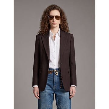 26 F/W 생로랑 싱글브레스트 자켓 인 초크 멜랑주 울 A008DL B0022316942