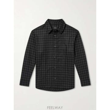 A.P.C 아페쎄 보비 체크 울블렌드 트윌 셔츠 WOATE-H028 B0082289127