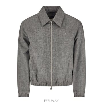 26FW 아미 울 아미 드 꾀흐 패딩 재킷 HJK830WV0216 A189 GRIS CARBONE