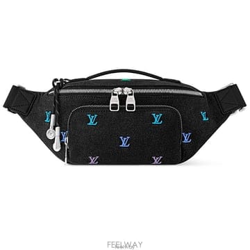 26 FW 루이비통 블랙 Rush 러시 LV 블라종 데님 크로스백